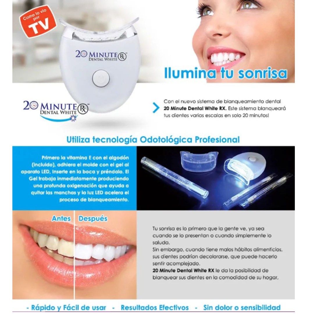WhiteFast™-Blanqueador Dental en 20 minutos™+ 1 Guía de Cuidado Bucal GRATIS
